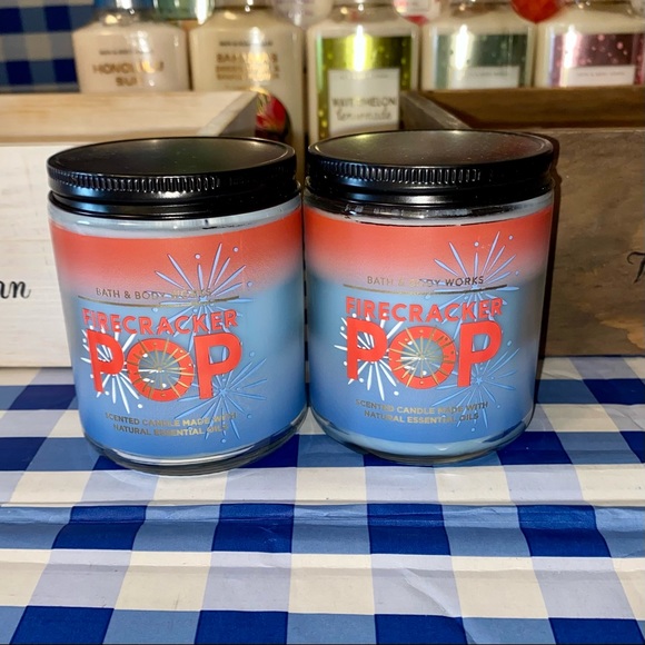 BATH & BODY WORKS Firecracker Pop Single Wick Candle X2 NEW - Picture 2 of 4
